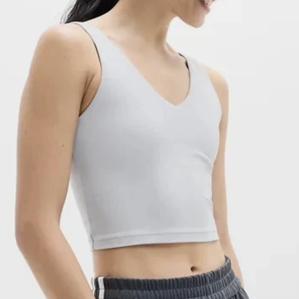 Athleta Transcend V-Neck Crop Quartz NWT